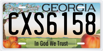 GA license plate CXS6158
