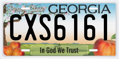 GA license plate CXS6161