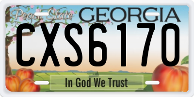 GA license plate CXS6170