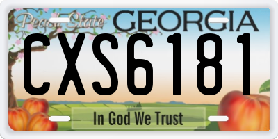 GA license plate CXS6181