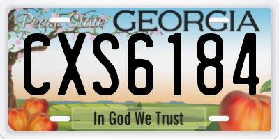GA license plate CXS6184