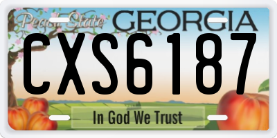 GA license plate CXS6187