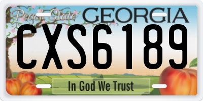 GA license plate CXS6189