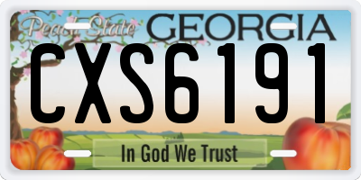 GA license plate CXS6191