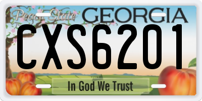 GA license plate CXS6201
