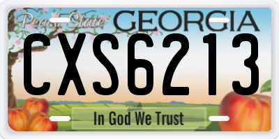 GA license plate CXS6213