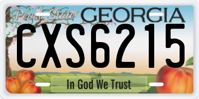 GA license plate CXS6215