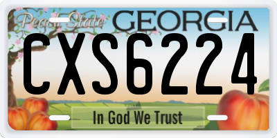 GA license plate CXS6224