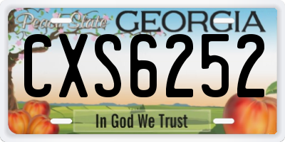 GA license plate CXS6252
