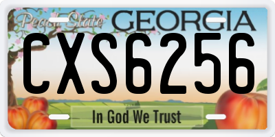 GA license plate CXS6256