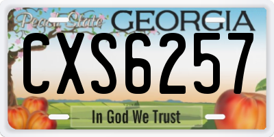 GA license plate CXS6257