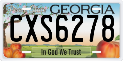 GA license plate CXS6278