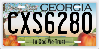 GA license plate CXS6280