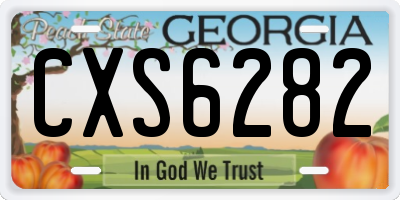 GA license plate CXS6282