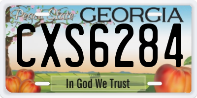 GA license plate CXS6284