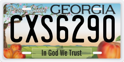 GA license plate CXS6290
