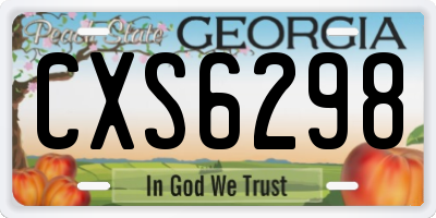 GA license plate CXS6298