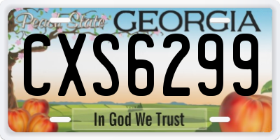 GA license plate CXS6299