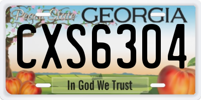 GA license plate CXS6304