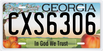 GA license plate CXS6306