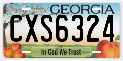 GA license plate CXS6324