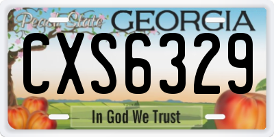 GA license plate CXS6329