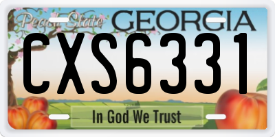 GA license plate CXS6331