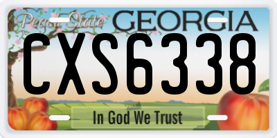 GA license plate CXS6338