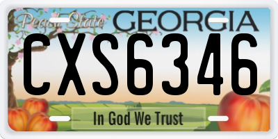 GA license plate CXS6346