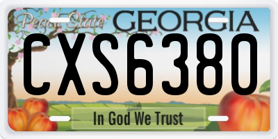 GA license plate CXS6380
