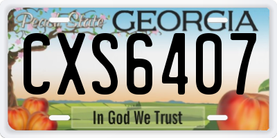 GA license plate CXS6407