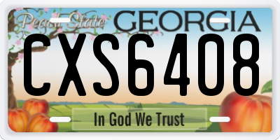 GA license plate CXS6408