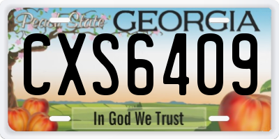 GA license plate CXS6409