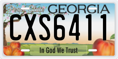 GA license plate CXS6411