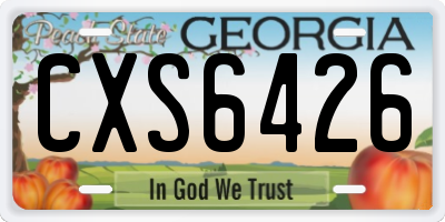 GA license plate CXS6426