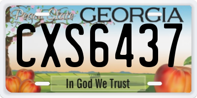 GA license plate CXS6437