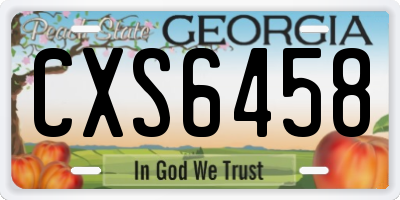 GA license plate CXS6458