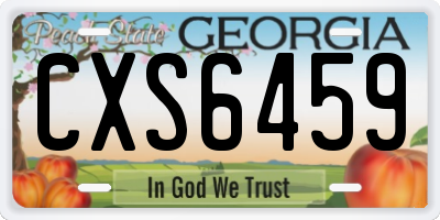 GA license plate CXS6459
