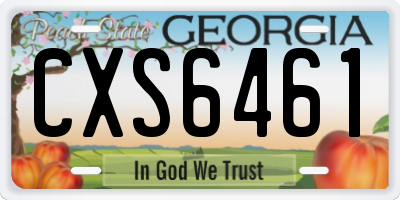 GA license plate CXS6461