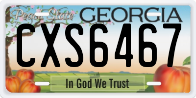 GA license plate CXS6467