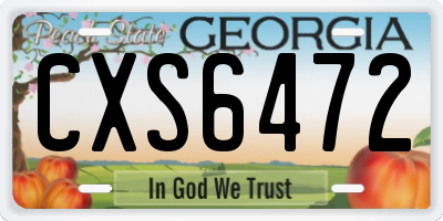 GA license plate CXS6472