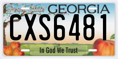 GA license plate CXS6481