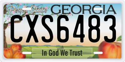 GA license plate CXS6483