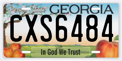 GA license plate CXS6484