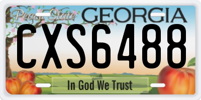 GA license plate CXS6488