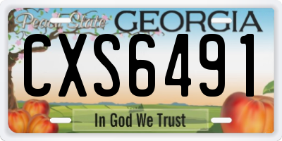 GA license plate CXS6491