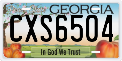 GA license plate CXS6504