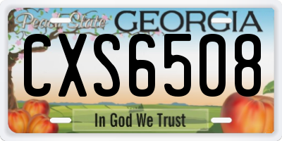 GA license plate CXS6508