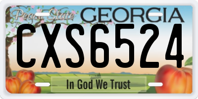 GA license plate CXS6524
