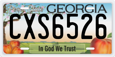 GA license plate CXS6526